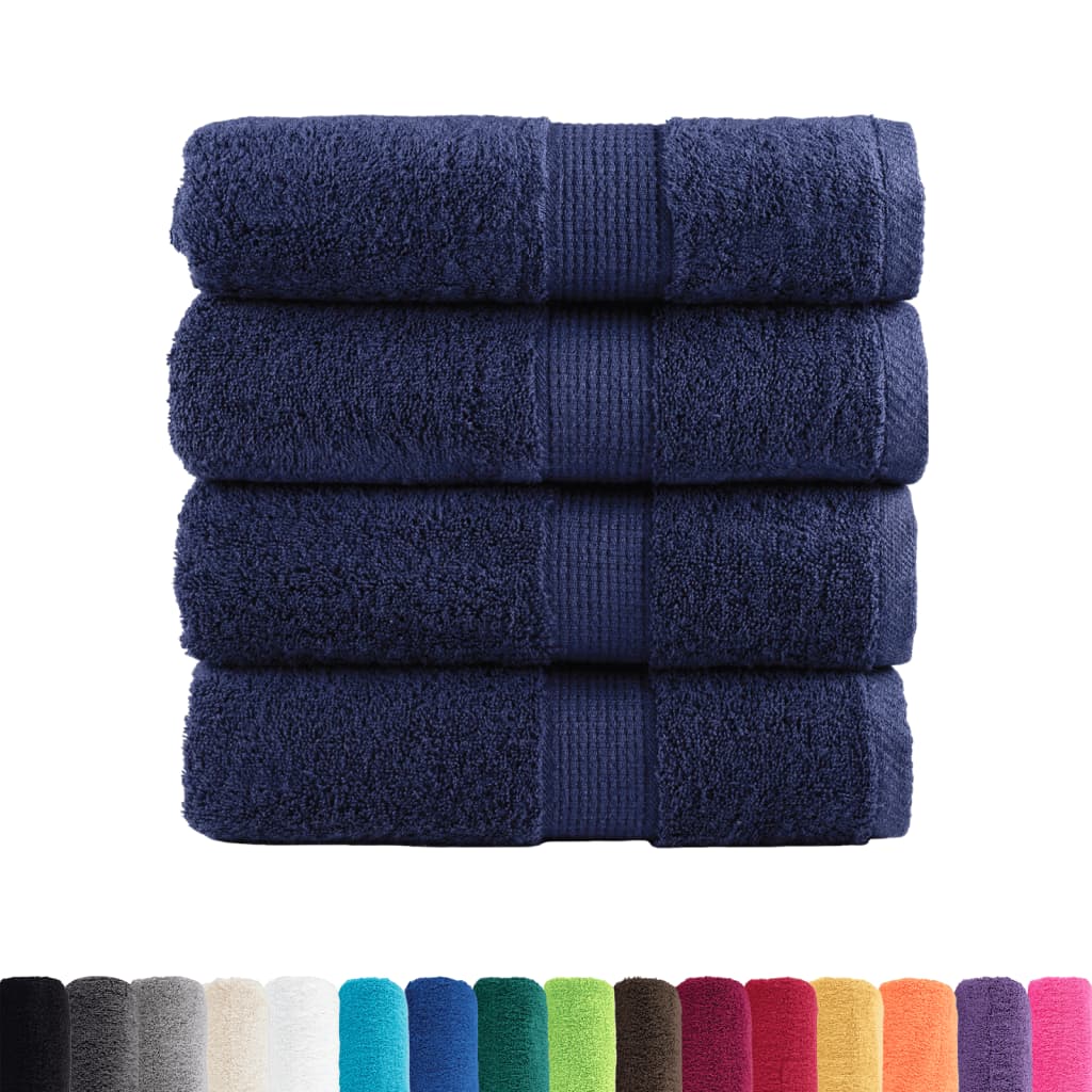 Premium vaskehåndklæder SOLUND 4 stk. marineblå 30x30 cm 600 gsm