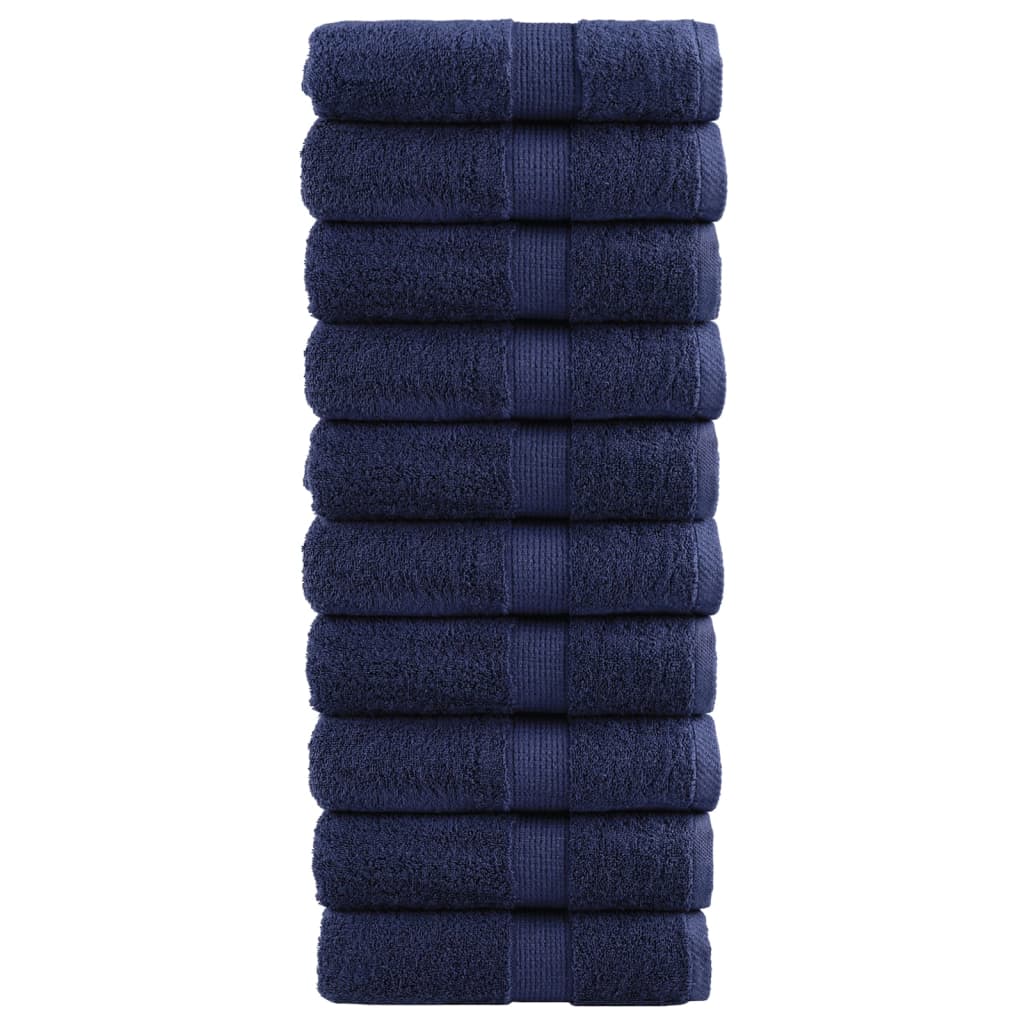 Premium vaskehåndklæder SOLUND 10 stk. marineblå 30x30 cm 600 gsm