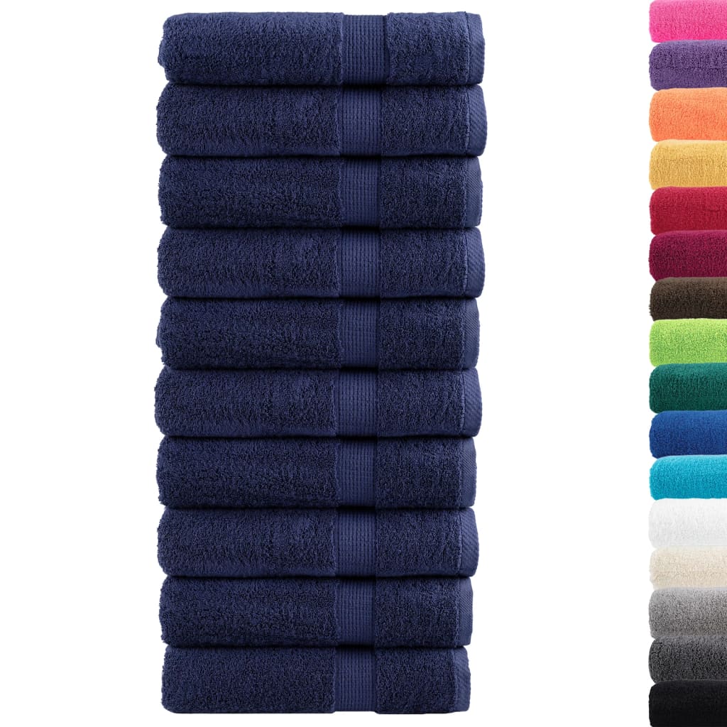 Premium badehåndklæder SOLUND 10 stk. marineblå 70x140 cm 600 gsm