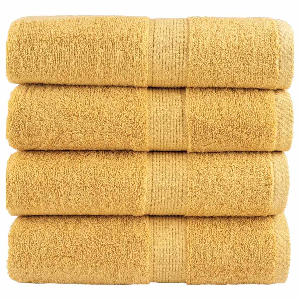 Premium vaskehåndklæder SOLUND 4 stk. guld 30x30 cm 600 gsm