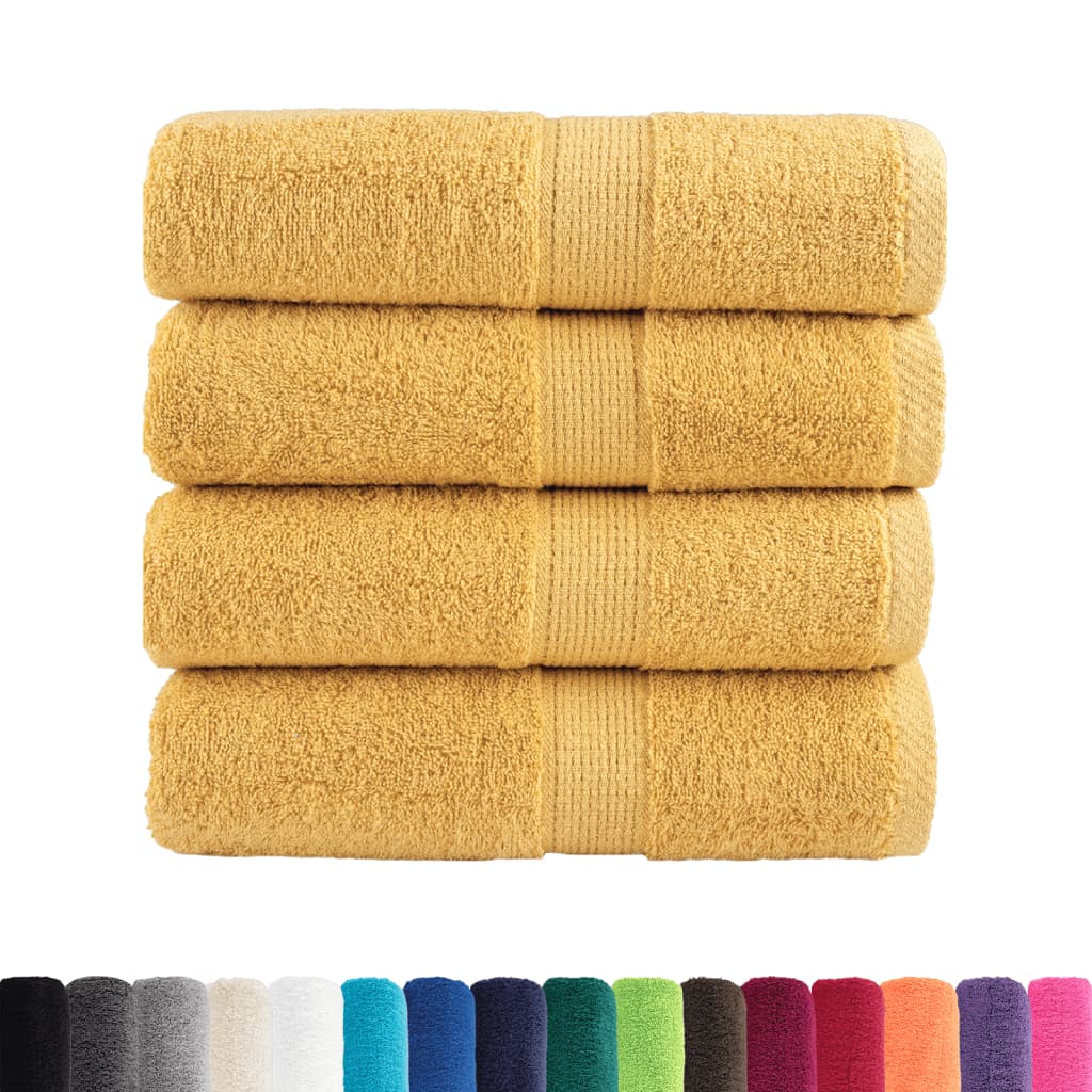 Premium vaskehåndklæder SOLUND 4 stk. guld 30x30 cm 600 gsm