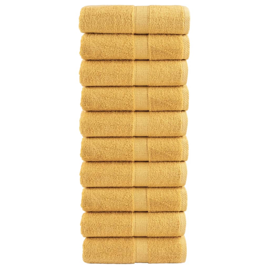 Premium vaskehåndklæder SOLUND 10 stk. guld 30x30 cm 600 gsm