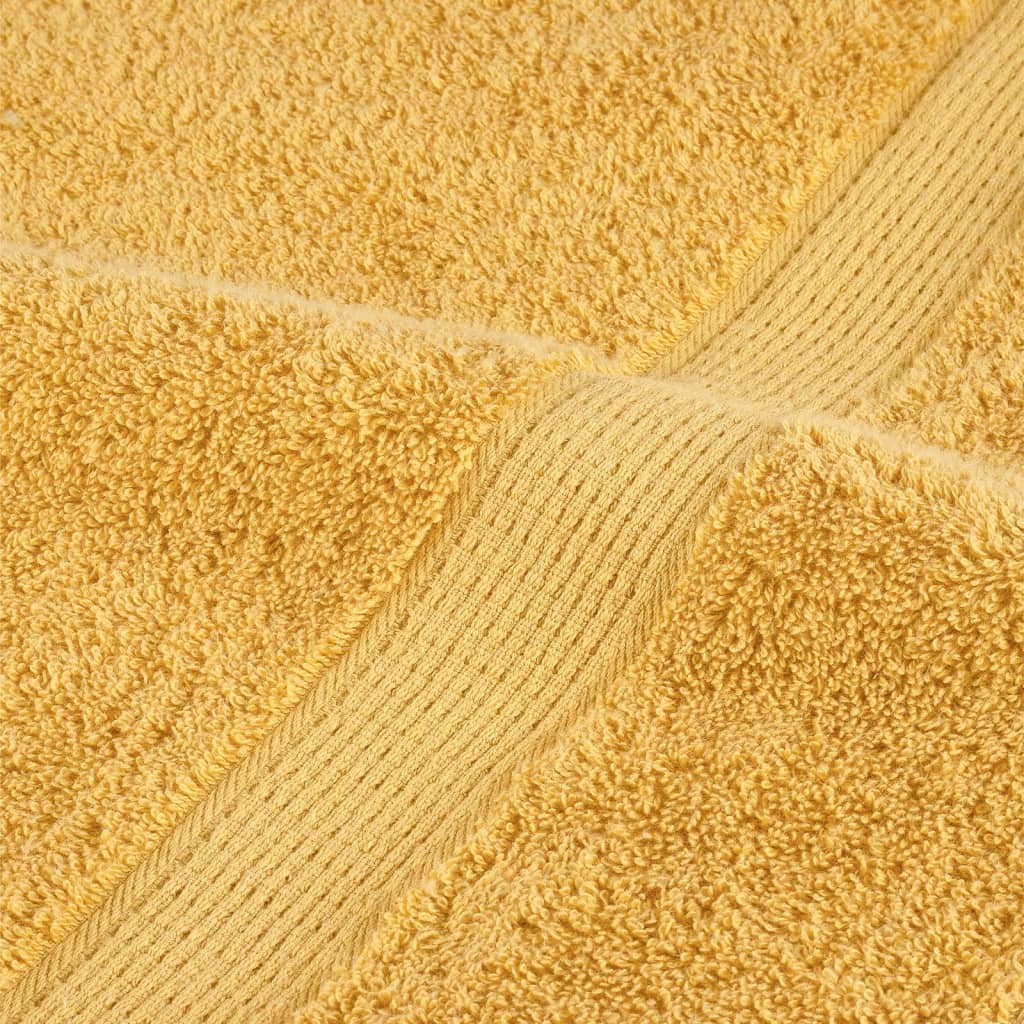 Premium gæstehåndklæder SOLUND 2 stk. guld 30x50 cm 600 gsm
