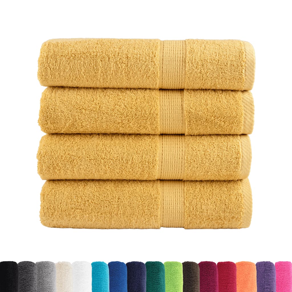 Premium badehåndklæder SOLUND 4 stk. guld 70x140 cm 600 gsm