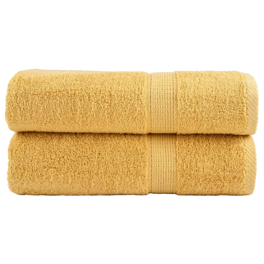 Premium badehåndklæder SOLUND 2 stk. guld 100x150 cm 600 gsm