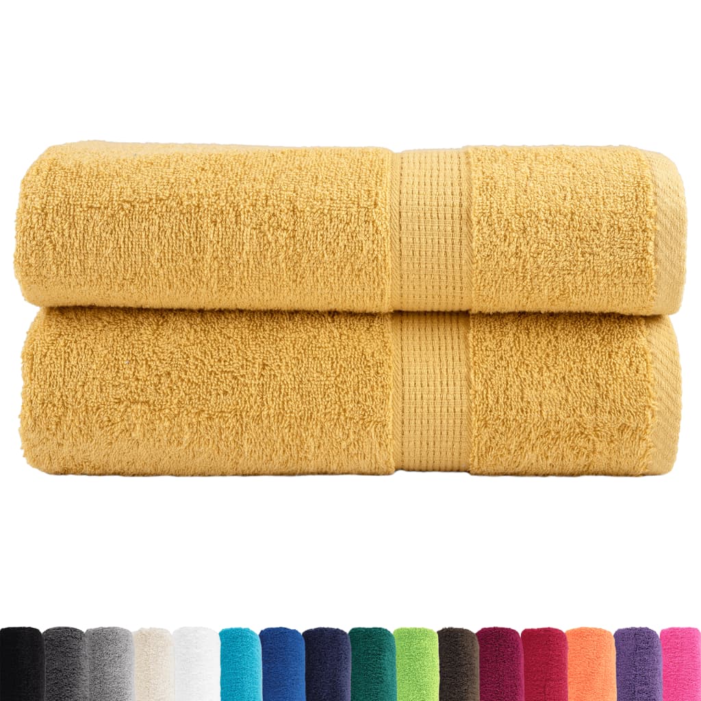 Premium badehåndklæder SOLUND 2 stk. guld 100x150 cm 600 gsm