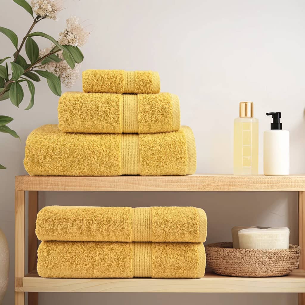 Premium badehåndklæder SOLUND 2 stk. guld 100x150 cm 600 gsm