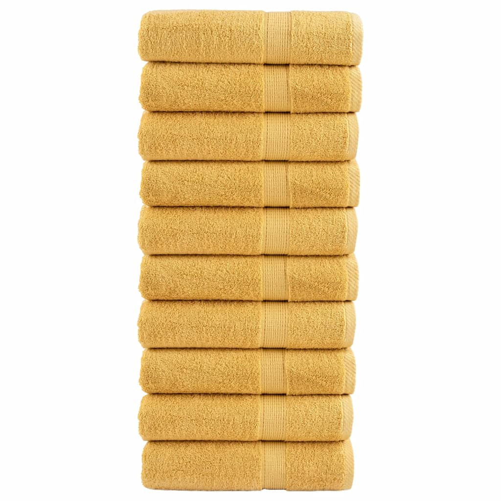 Premium badehåndklæder SOLUND 10 stk. guld 100x150 cm 600 gsm