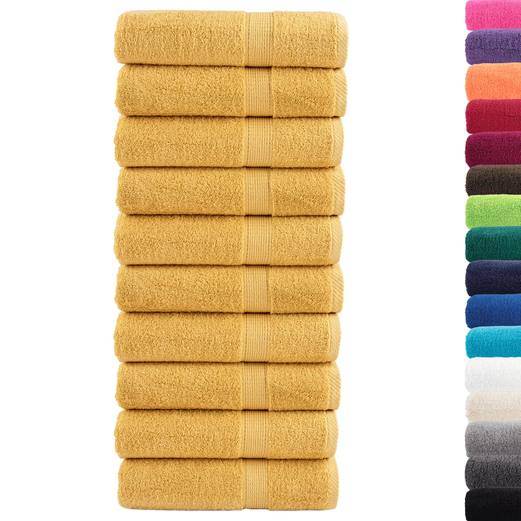 Premium badehåndklæder SOLUND 10 stk. guld 100x150 cm 600 gsm