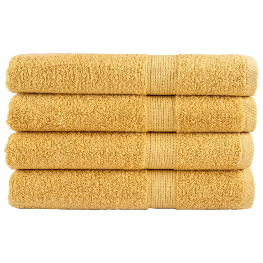 Premium saunahåndklæder SOLUND 4 stk. guld 80x200 cm 600 gsm