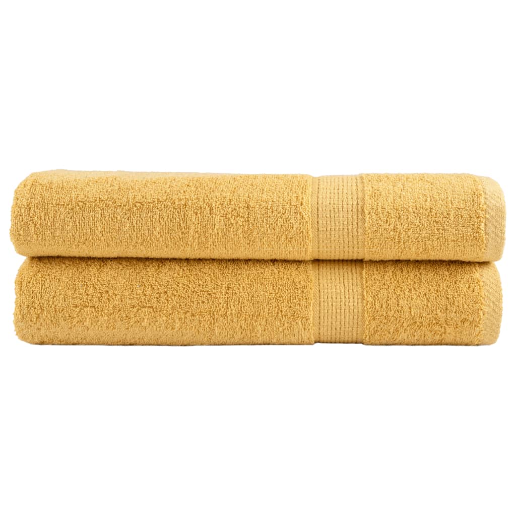 Premium håndklæder SOLUND 2 stk. guld 100x200 cm 600 gsm