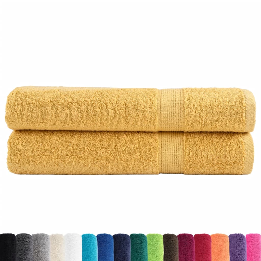 Premium håndklæder SOLUND 2 stk. guld 100x200 cm 600 gsm