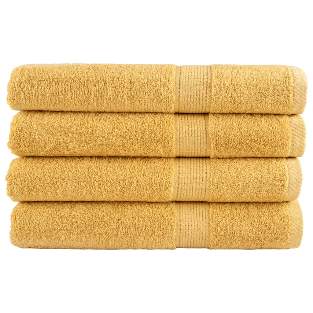 Premium håndklæder SOLUND 4 stk. guld 100x200 cm 600 gsm