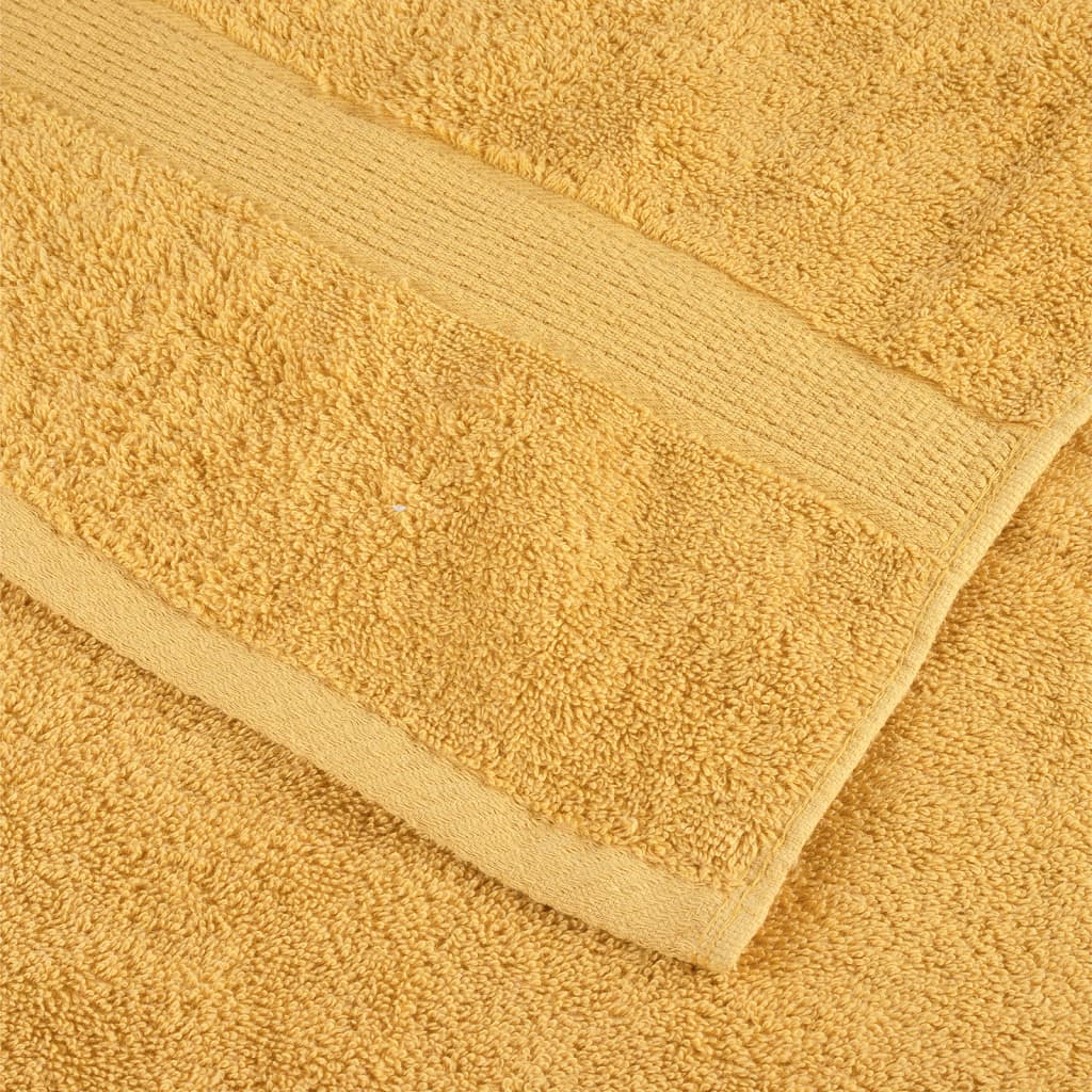 Premium håndklæder SOLUND 10 stk. guld 100x200 cm 600 gsm
