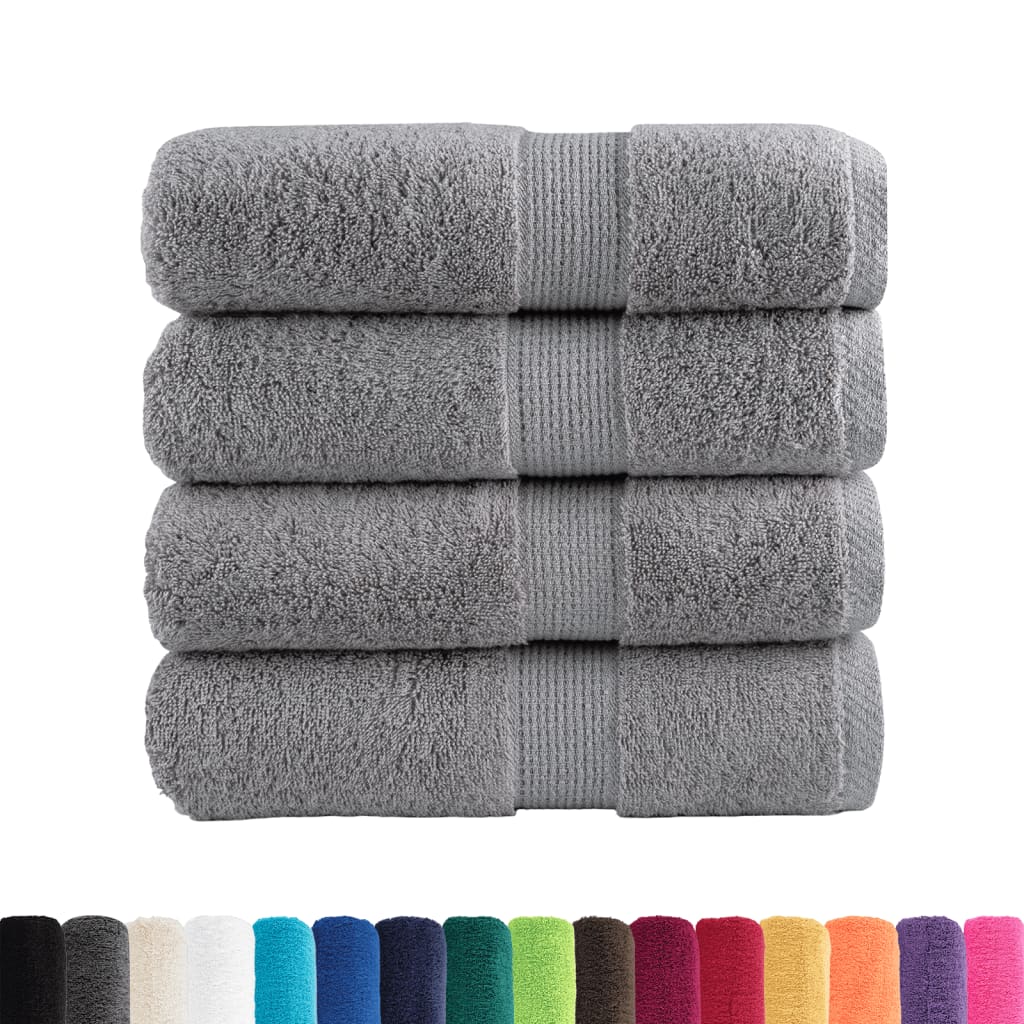 Premium vaskehåndklæder SOLUND 4 stk. grå 30x30 cm 600 gsm