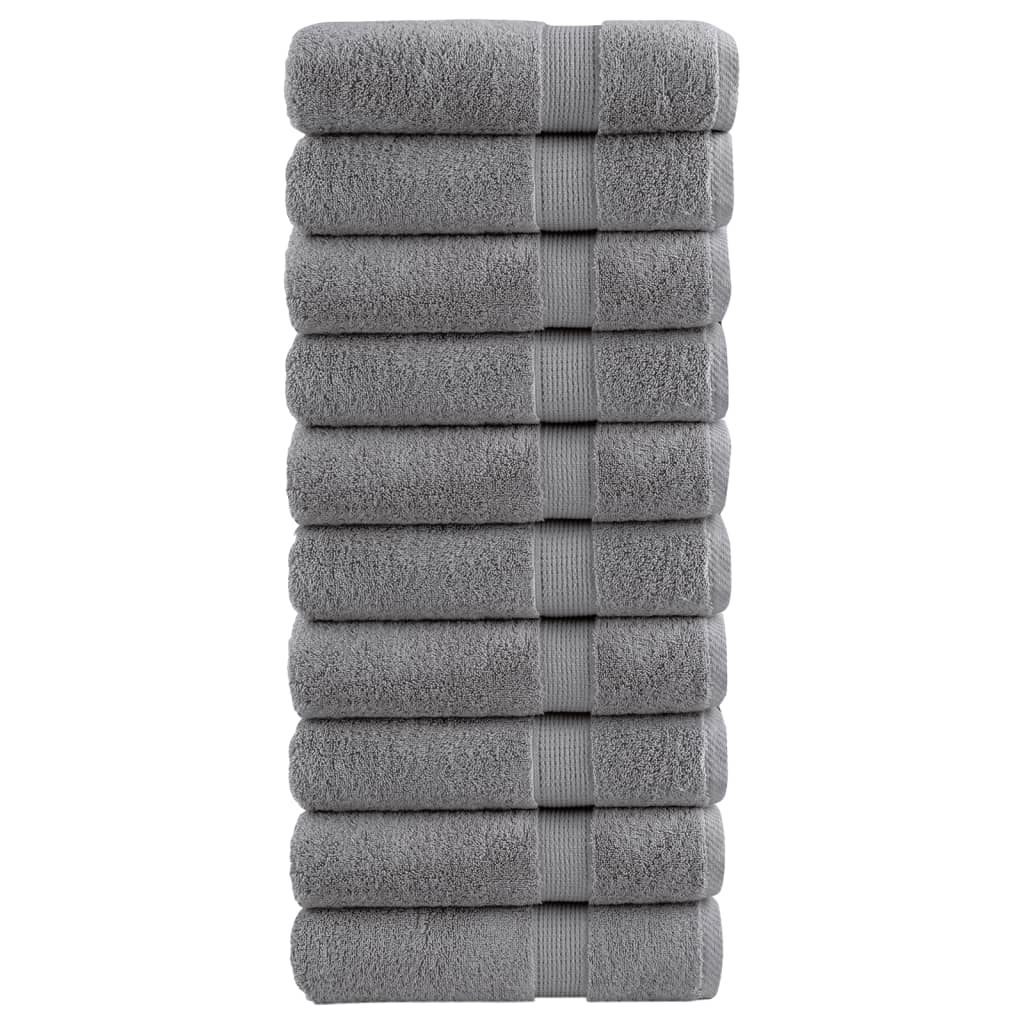 Premium håndklæder SOLUND 10 stk. grå 50x100 cm 600 gsm