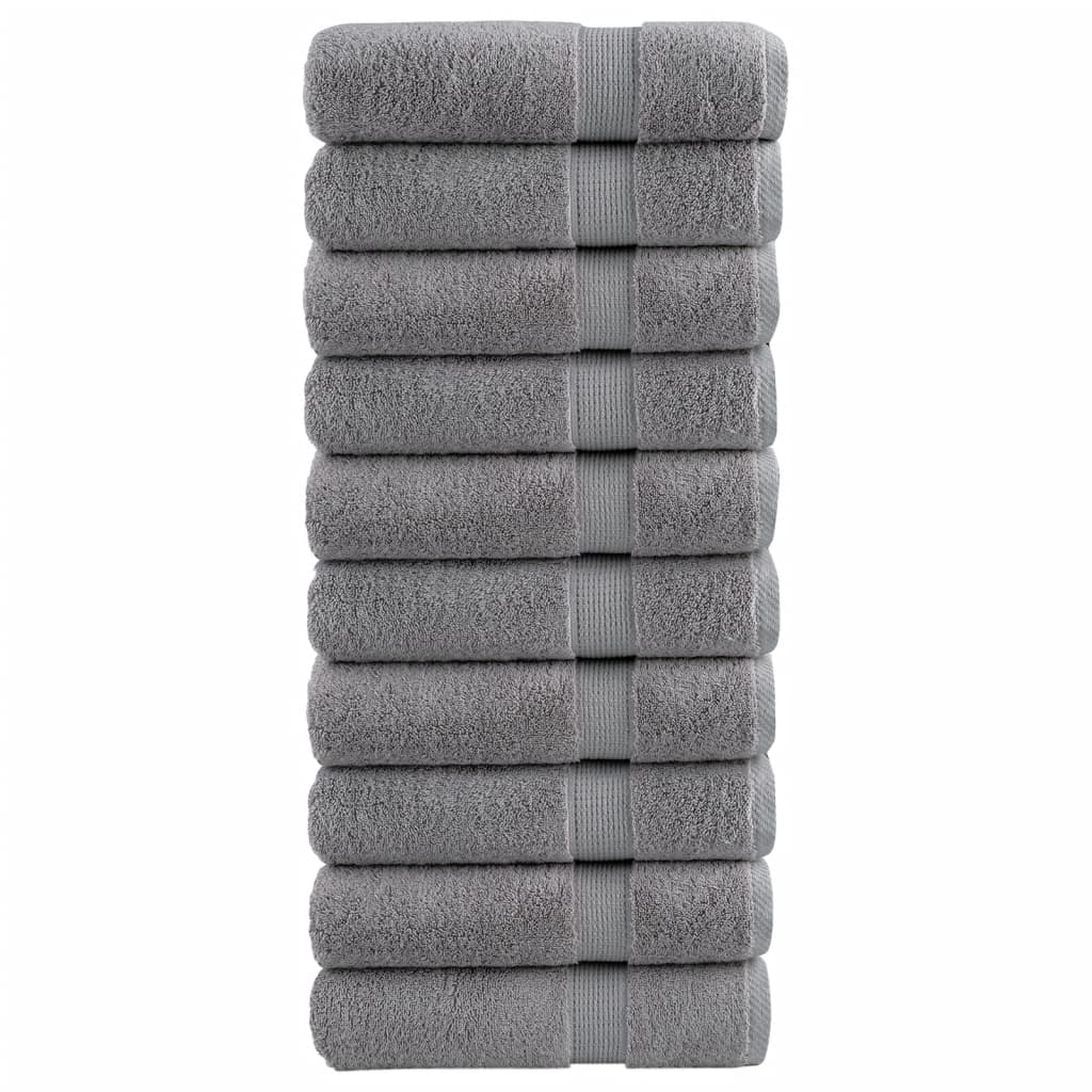Premium badehåndklæder SOLUND 10 stk. grå 70x140 cm 600 gsm