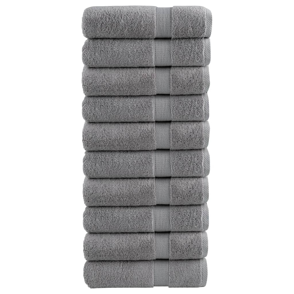 Premium badehåndklæder SOLUND 10 stk. grå 100x150 cm 600 gsm