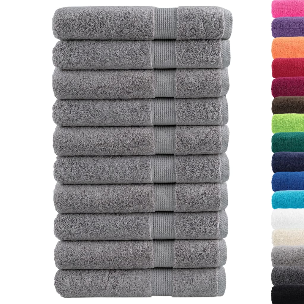 Premium håndklæder SOLUND 10 stk. grå 100x200 cm 600 gsm