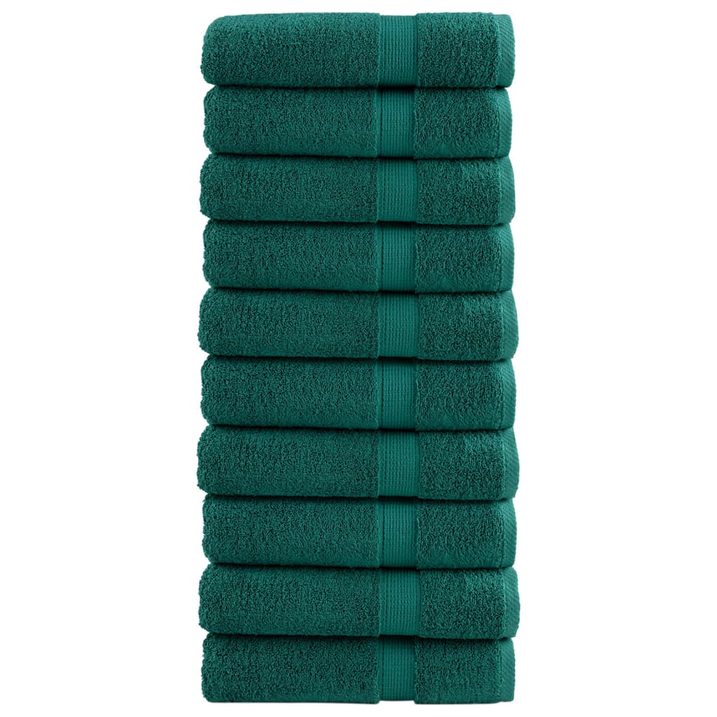Premium badehåndklæder SOLUND 10 stk. grøn 100x150 cm 600 gsm
