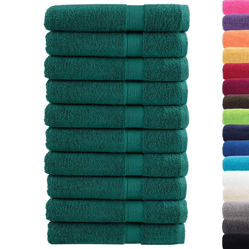 saunahåndklæder SOLUND 10 stk. Premium 80x200 cm 600 g/m2 grøn