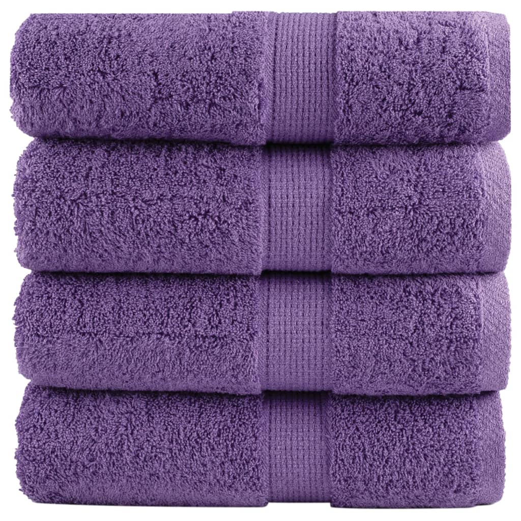 Premium vaskehåndklæder SOLUND 4 stk. lilla 30x30 cm 600 gsm