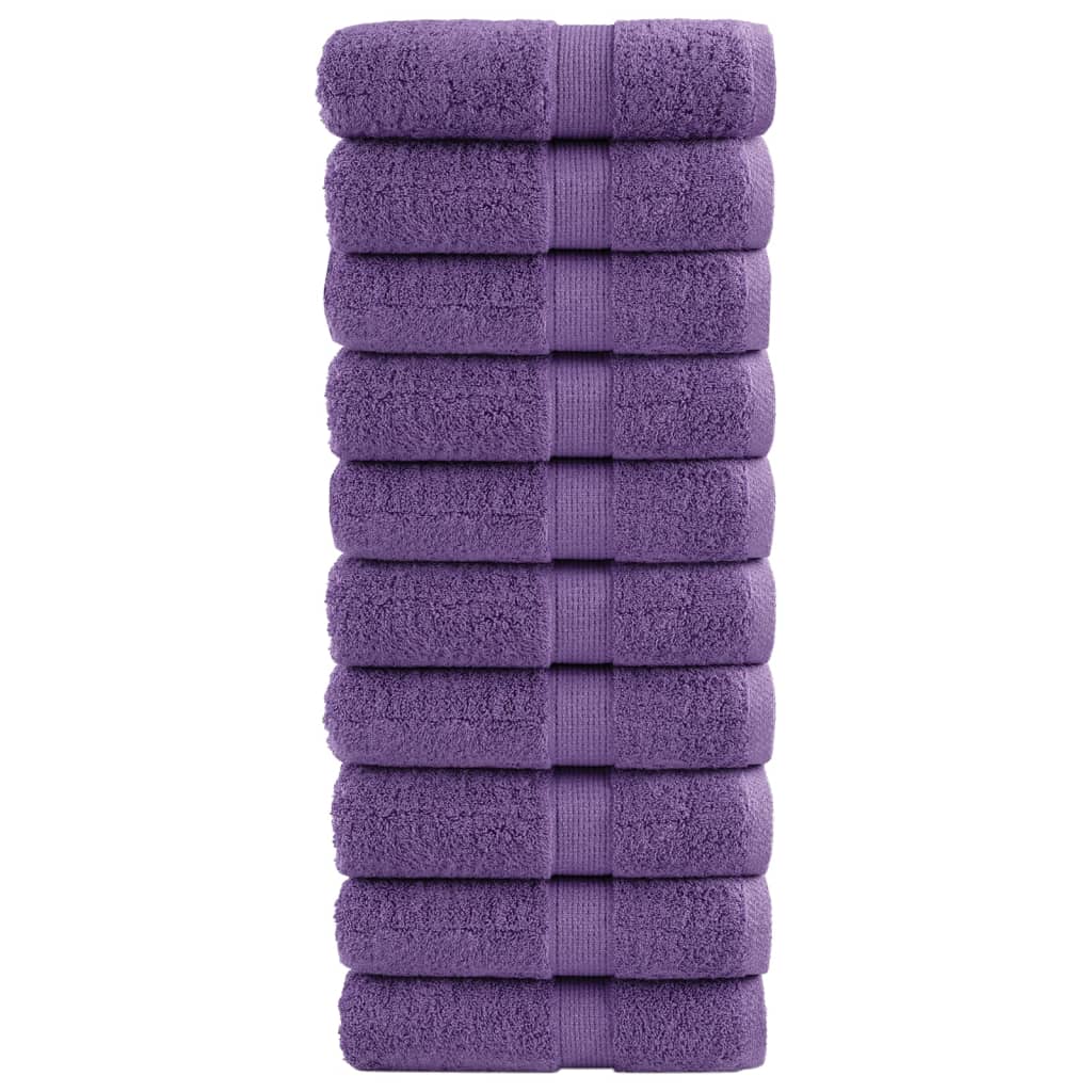 Premium vaskehåndklæder SOLUND 10 stk. lilla 30x30 cm 600 gsm