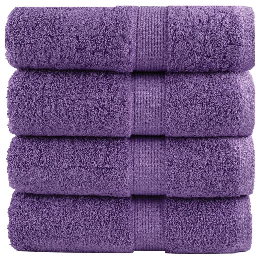 gæstehåndklæder SOLUND 4 stk. Premium 30x50 cm 600 g/m2 lilla