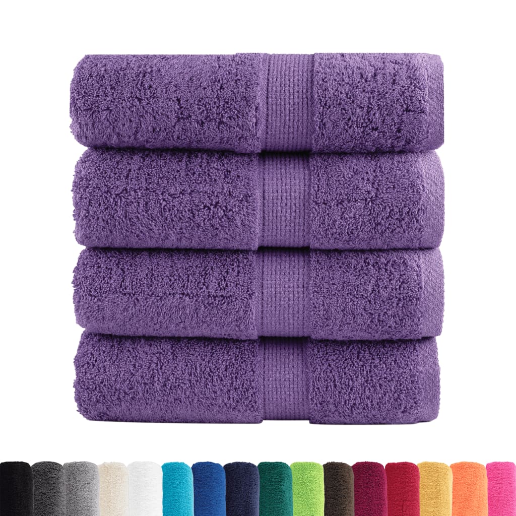 gæstehåndklæder SOLUND 4 stk. Premium 30x50 cm 600 g/m2 lilla