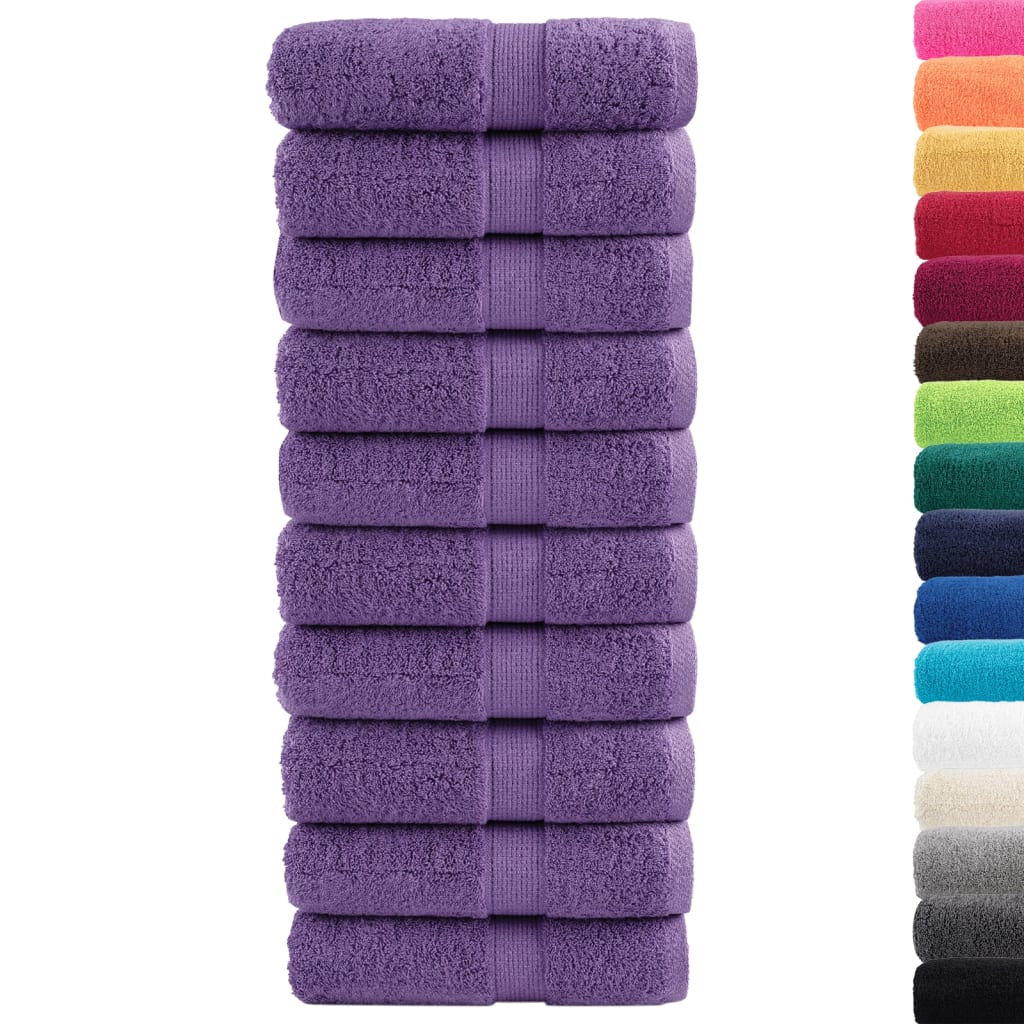 gæstehåndklæder SOLUND 10 stk. Premium 30x50 cm 600 g/m2 lilla