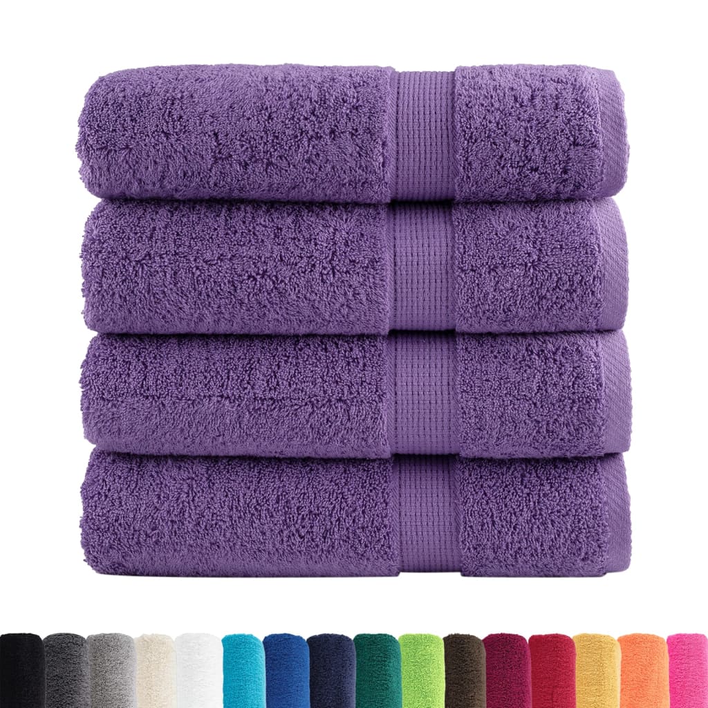 Premium badehåndklæder SOLUND 4 stk. lilla 100x150 cm 600 gsm