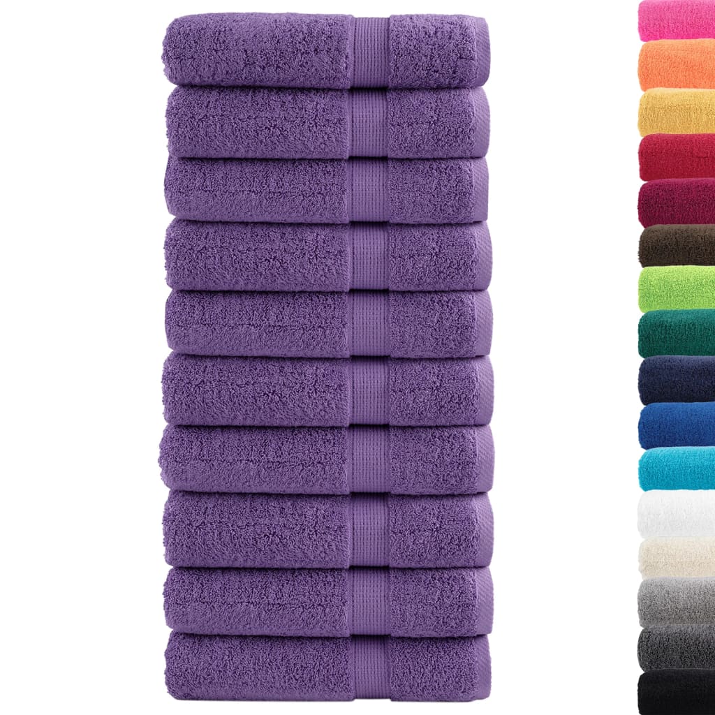 Premium badehåndklæder SOLUND 10 stk. lilla 100x150 cm 600 gsm