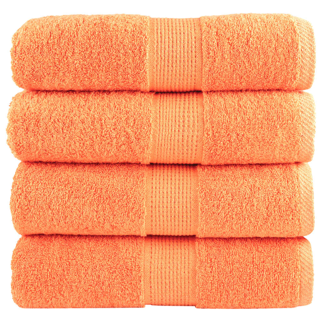 Premium vaskehåndklæder SOLUND 4 stk. orange 30x30 cm 600 gsm