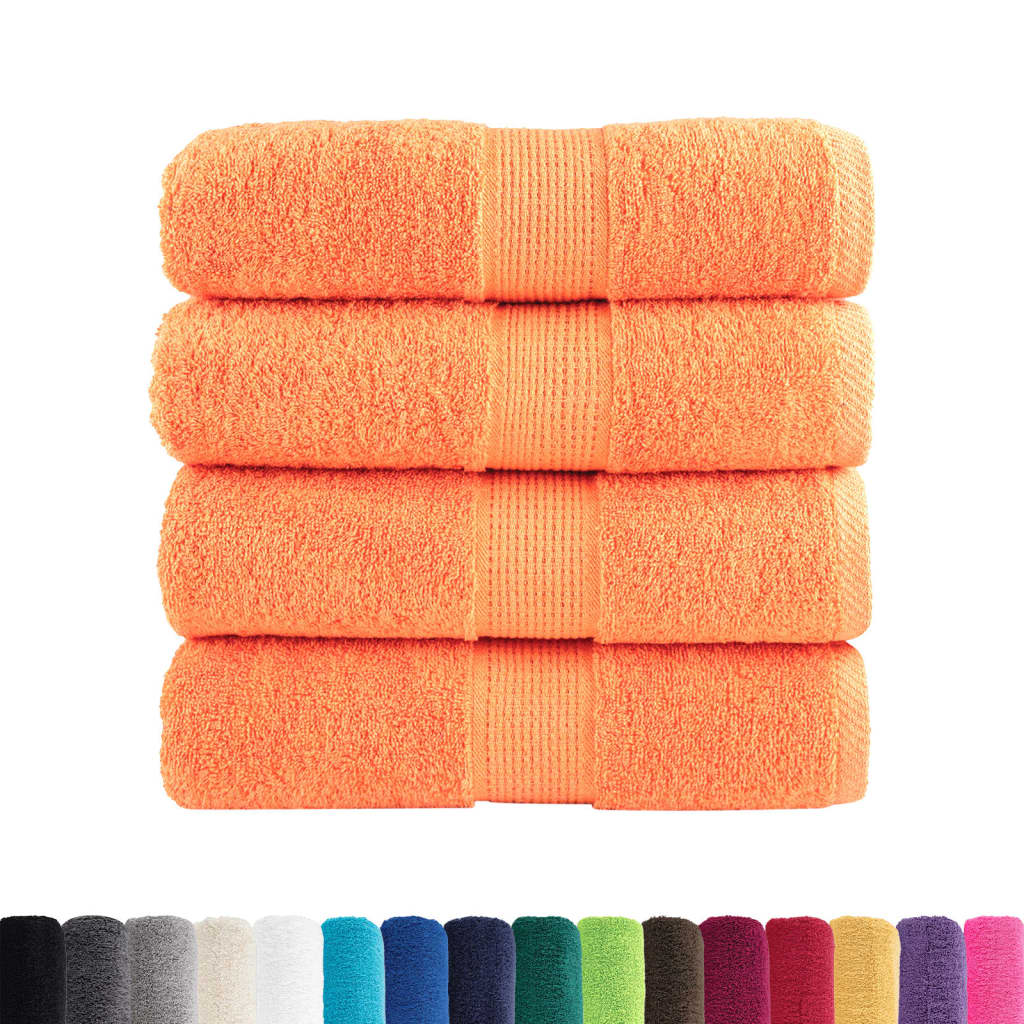 Premium vaskehåndklæder SOLUND 4 stk. orange 30x30 cm 600 gsm