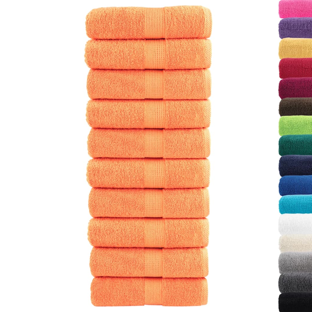 gæstehåndklæder SOLUND 10 stk. Premium 30x50 cm 600 g/m2 orange