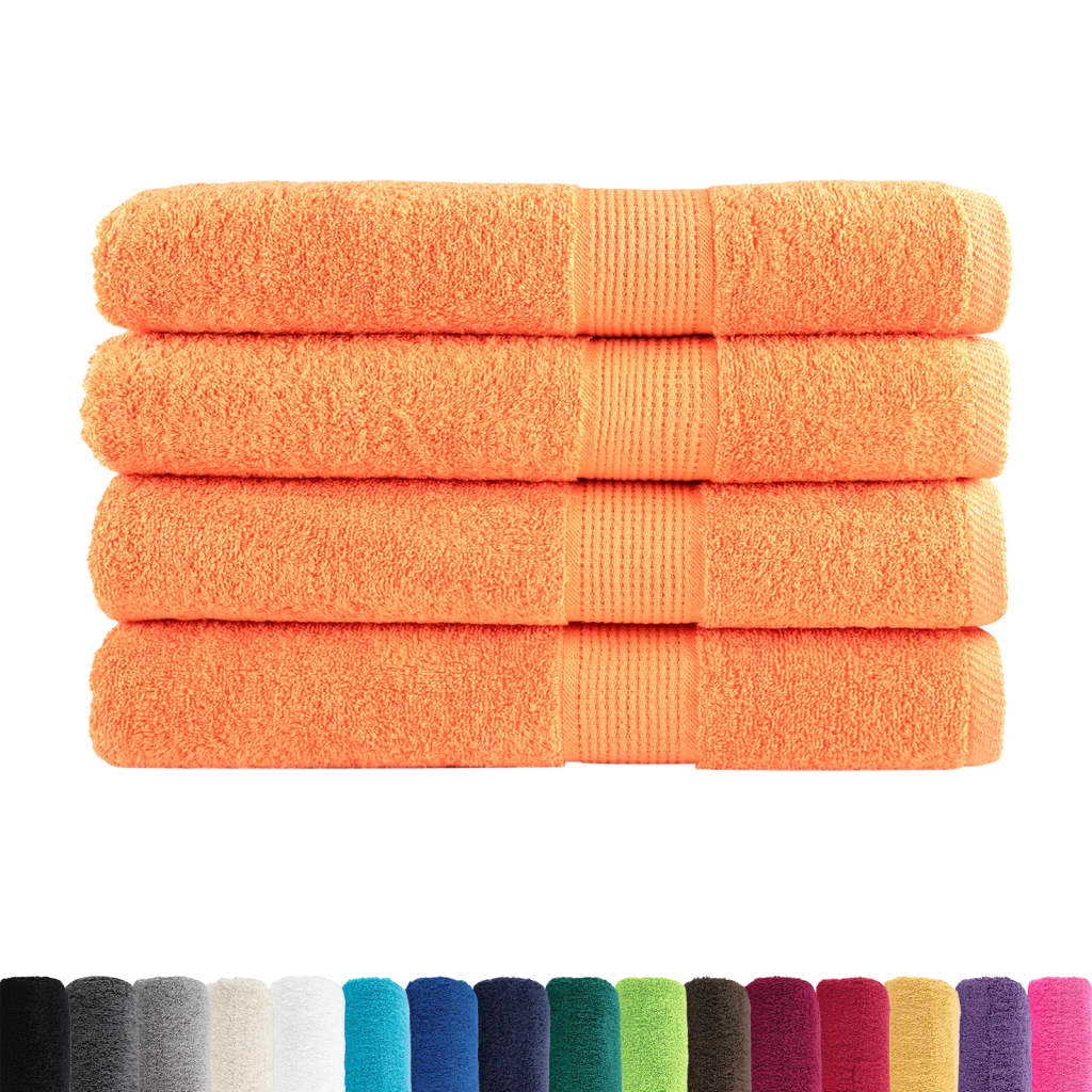 saunahåndklæder SOLUND 4 stk. Premium 80x200 cm 600 g/m2 orange