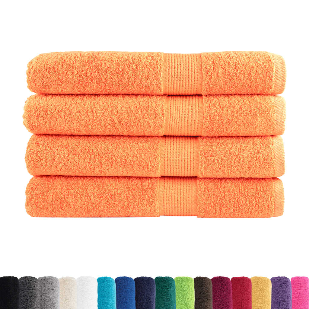 håndklæder SOLUND 4 stk. Premium 100x200 cm 600 g/m2 orange
