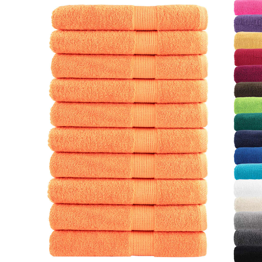 håndklæder SOLUND 10 stk. Premium 100x200 cm 600 g/m2 orange