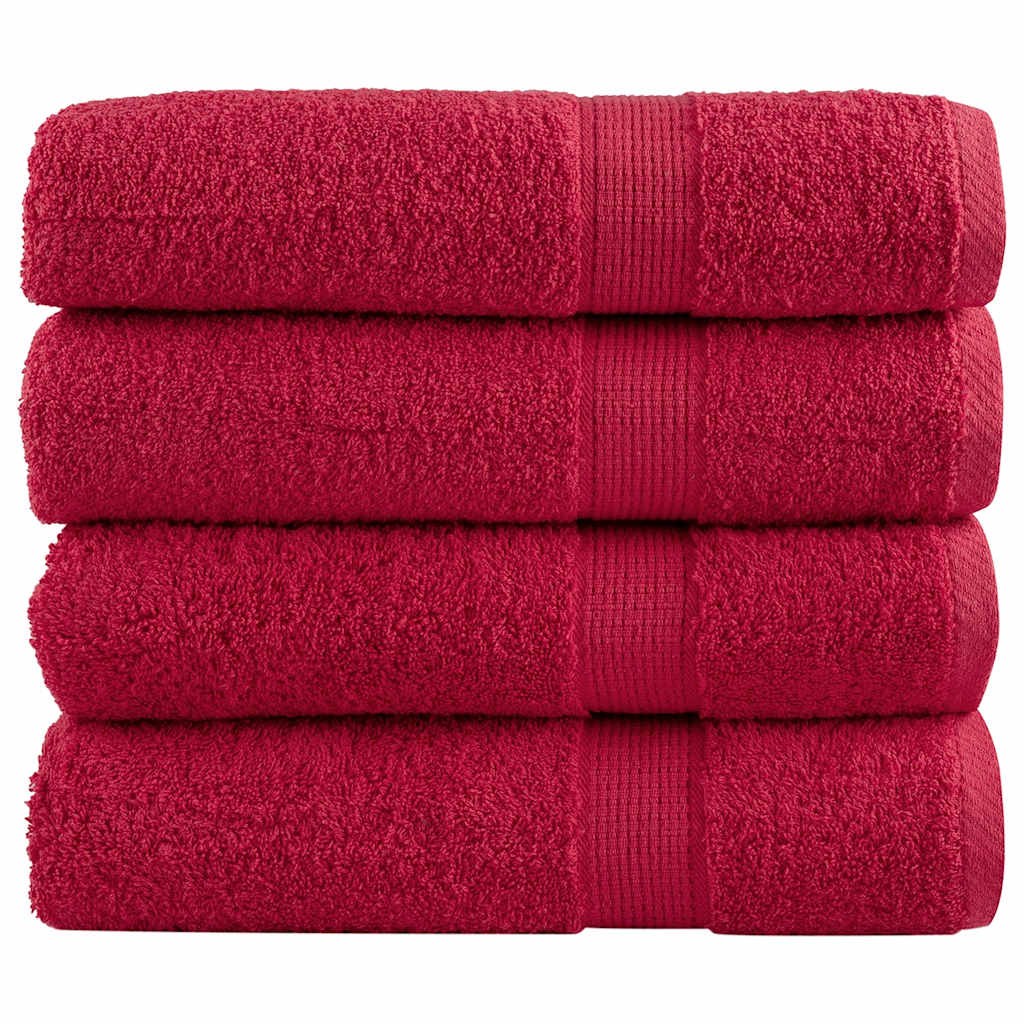 Premium badehåndklæder SOLUND 4 stk. rød 100x150 cm 600 gsm