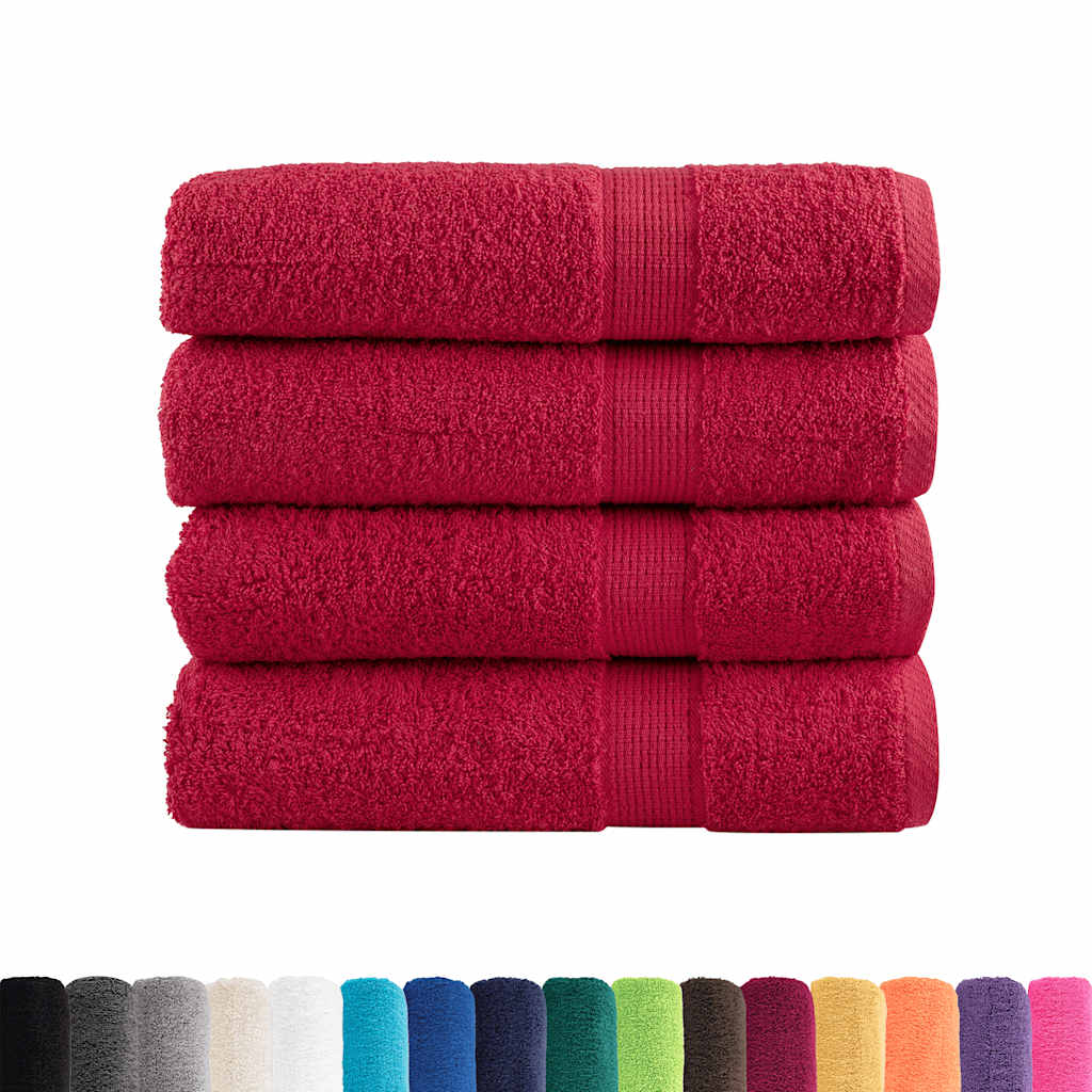 Premium badehåndklæder SOLUND 4 stk. rød 100x150 cm 600 gsm
