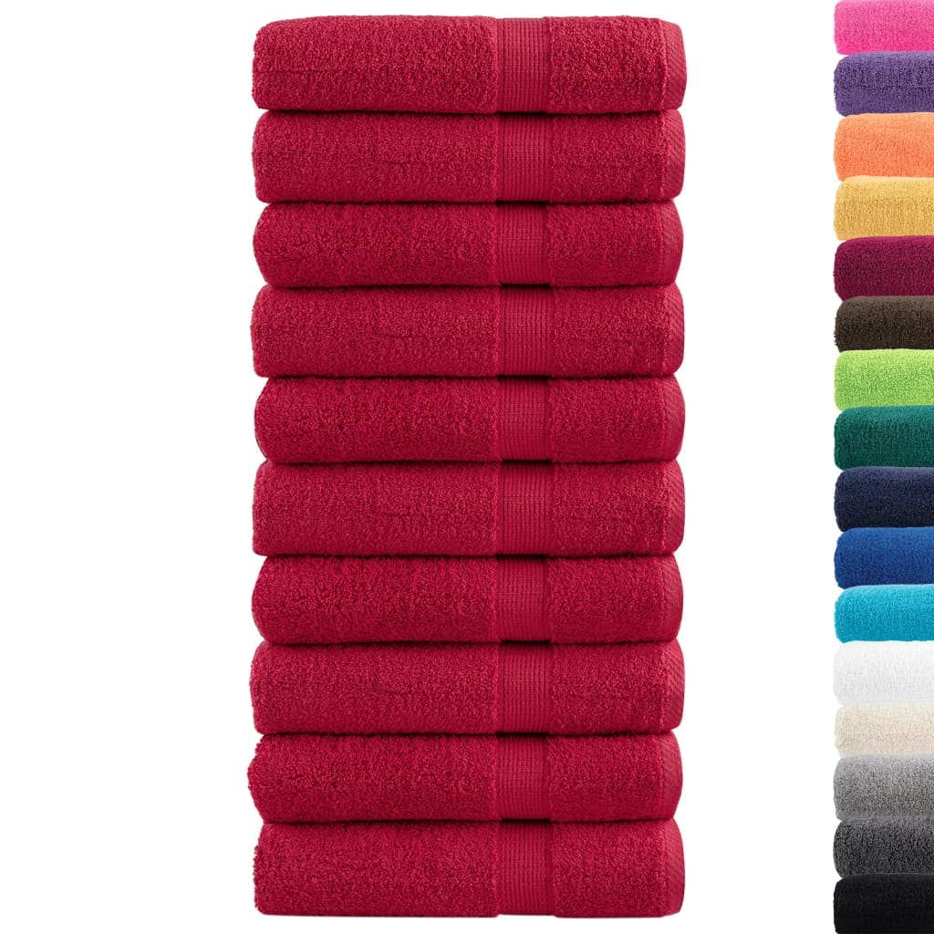 Premium badehåndklæder SOLUND 10 stk. rød 100x150 cm 600 gsm