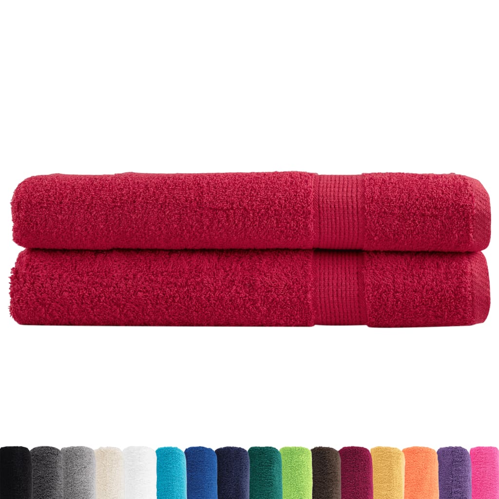 saunahåndklæder SOLUND 2 stk. Premium 80x200 cm 600 g/m2 rød