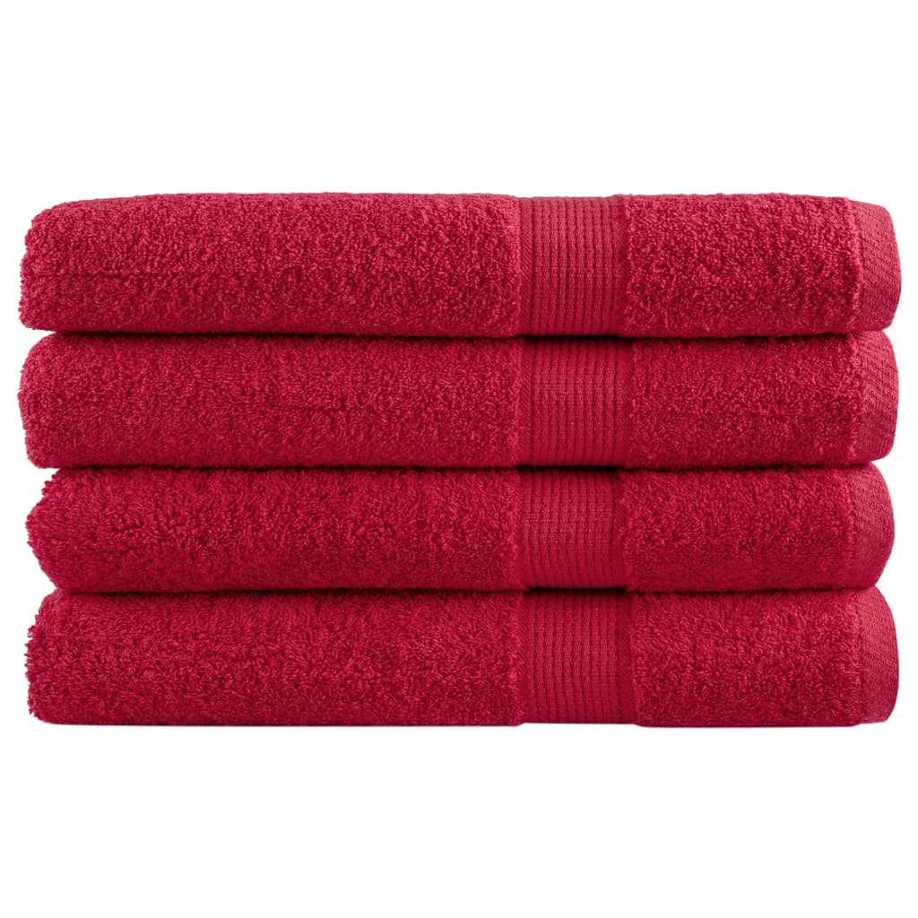 saunahåndklæder SOLUND 4 stk. Premium 80x200 cm 600 g/m2 rød