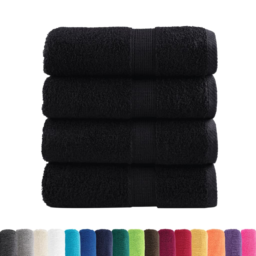 Premium vaskehåndklæder SOLUND 4 stk. sorte 30x30 cm 600 gsm