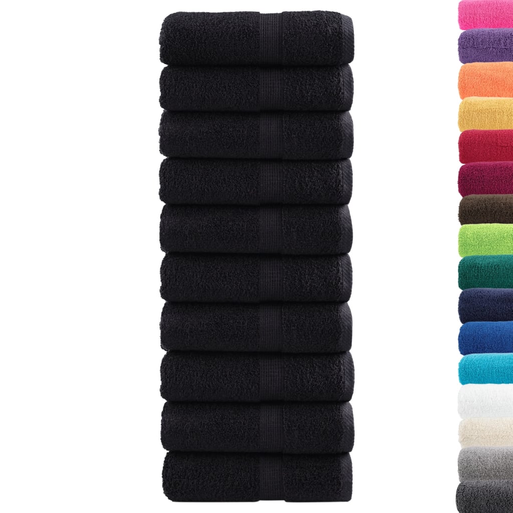 Premium vaskehåndklæder SOLUND 10 stk. sorte 30x30 cm 600 gsm