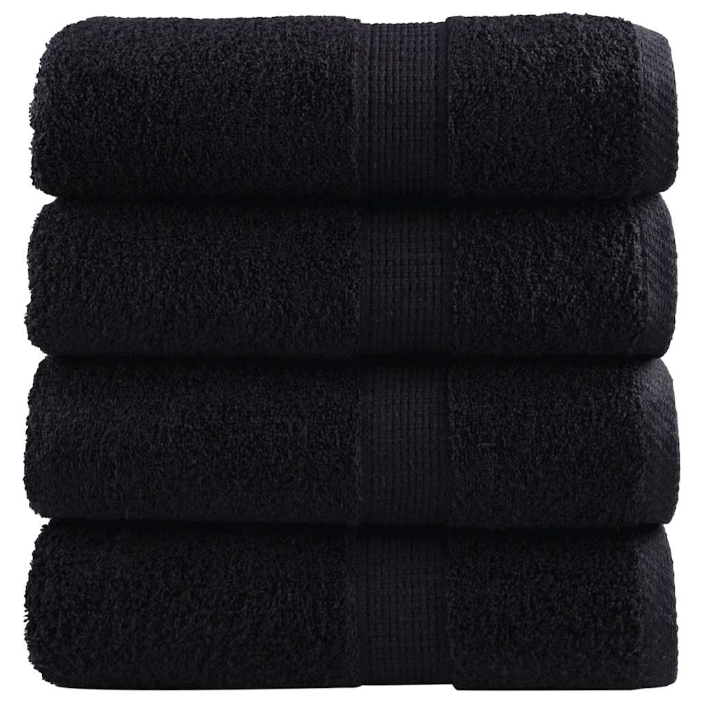 gæstehåndklæder SOLUND 4 stk. Premium 30x50 cm 600 g/m2 sort