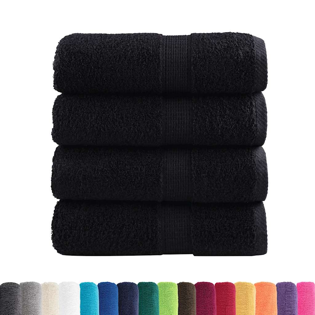 gæstehåndklæder SOLUND 4 stk. Premium 30x50 cm 600 g/m2 sort