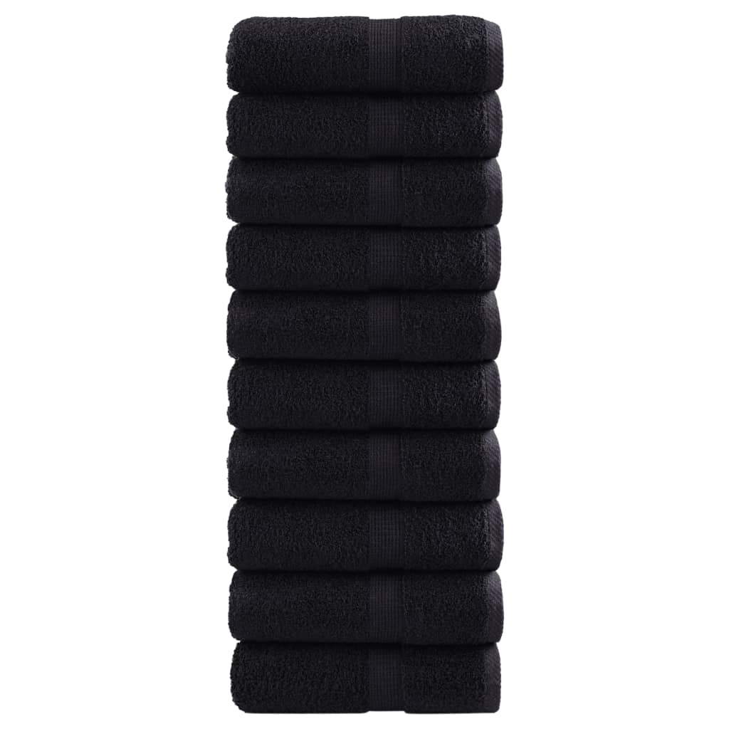 gæstehåndklæder SOLUND 10 stk. Premium 30x50 cm 600 g/m2 sort