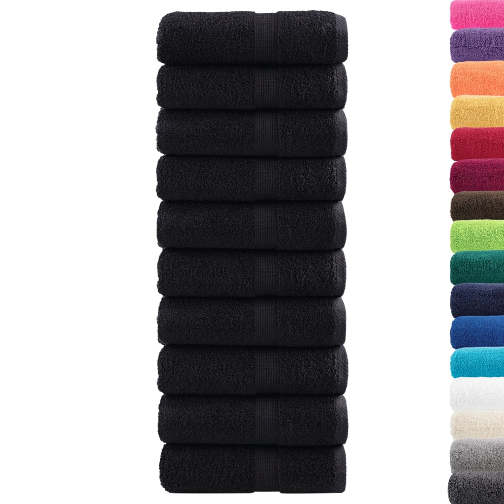 gæstehåndklæder SOLUND 10 stk. Premium 30x50 cm 600 g/m2 sort