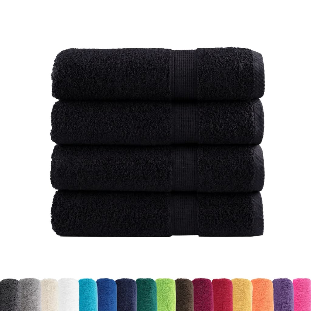 håndklæder SOLUND 4 stk. Premium 50x100 cm 600 g/m2 sort